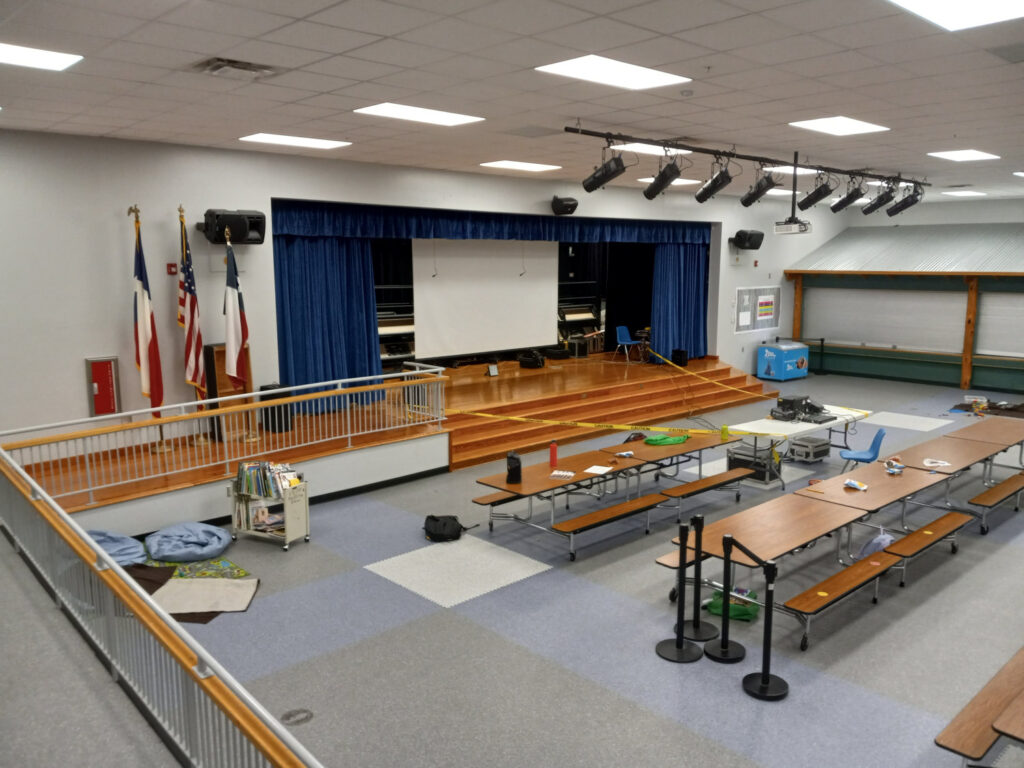 Laser Show setup at an elementary school